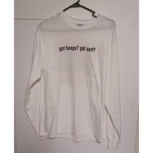 Hoops-N -Surf Honolulu White Long Sleeve T Shirt Size Medium